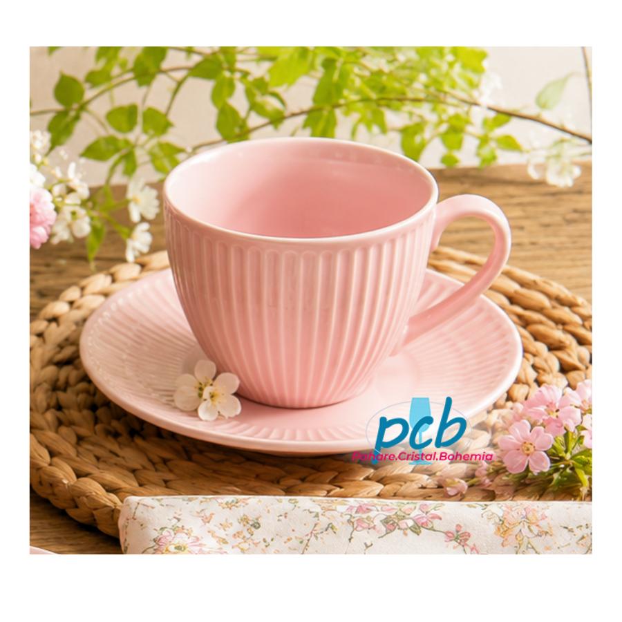 DALIA ROSE – Serviciu de ceai/cafea din portelan 250 ml - 6 persoane (12 piese)