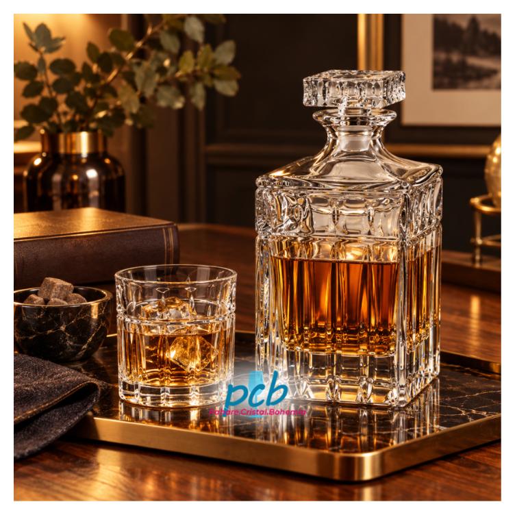PAUL – Set de whisky din cristal Bohemia, 7 piese (6 pahare + decantor)