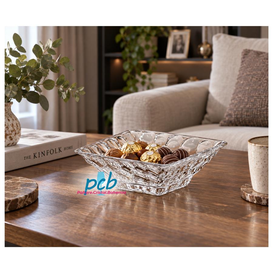 MARBLE – Bol din sticlă cristalină Bohemia, 17,5 cm