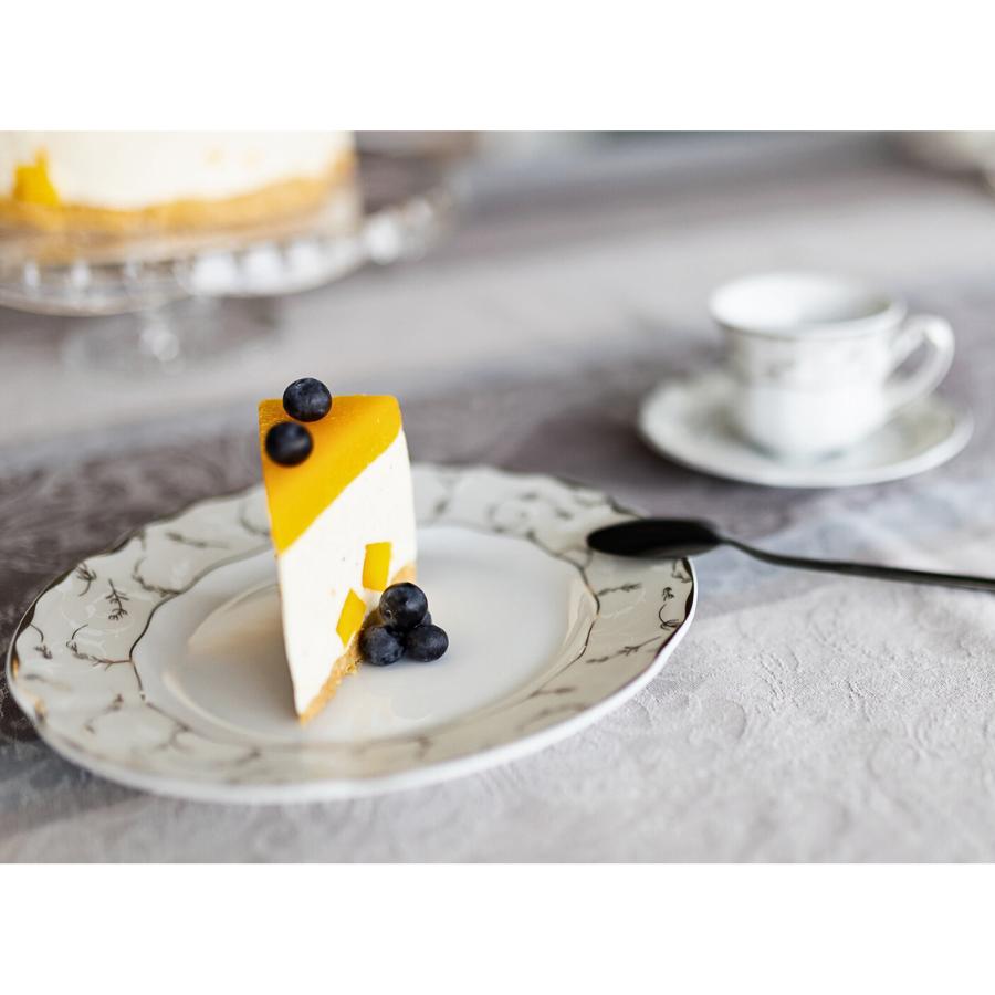 VIVIEN decor ARGINT – Serviciu de tort din porțelan, 6 persoane (7 piese)