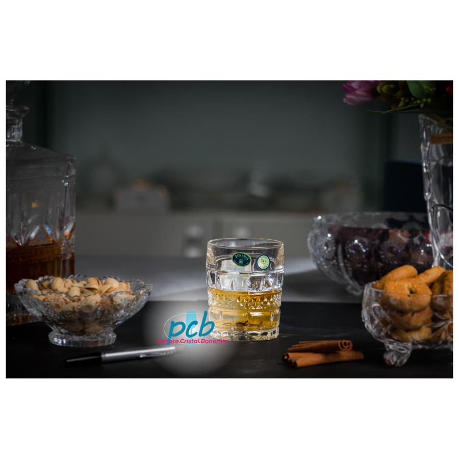 BRITTANY – Set 6 pahare de whisky din cristal Bohemia, 240 ml