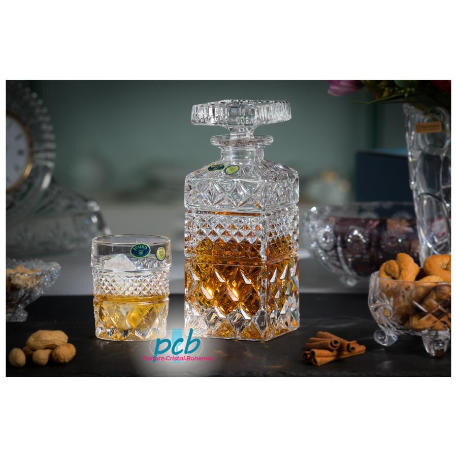 MADISON – Set de whisky din cristal Bohemia, 7 piese (6 pahare + decantor)