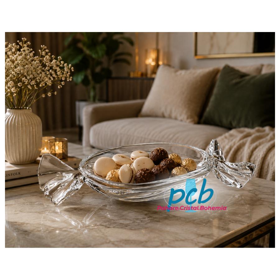 Platou din cristal Bohemia "Bonbon", 34,5 cm