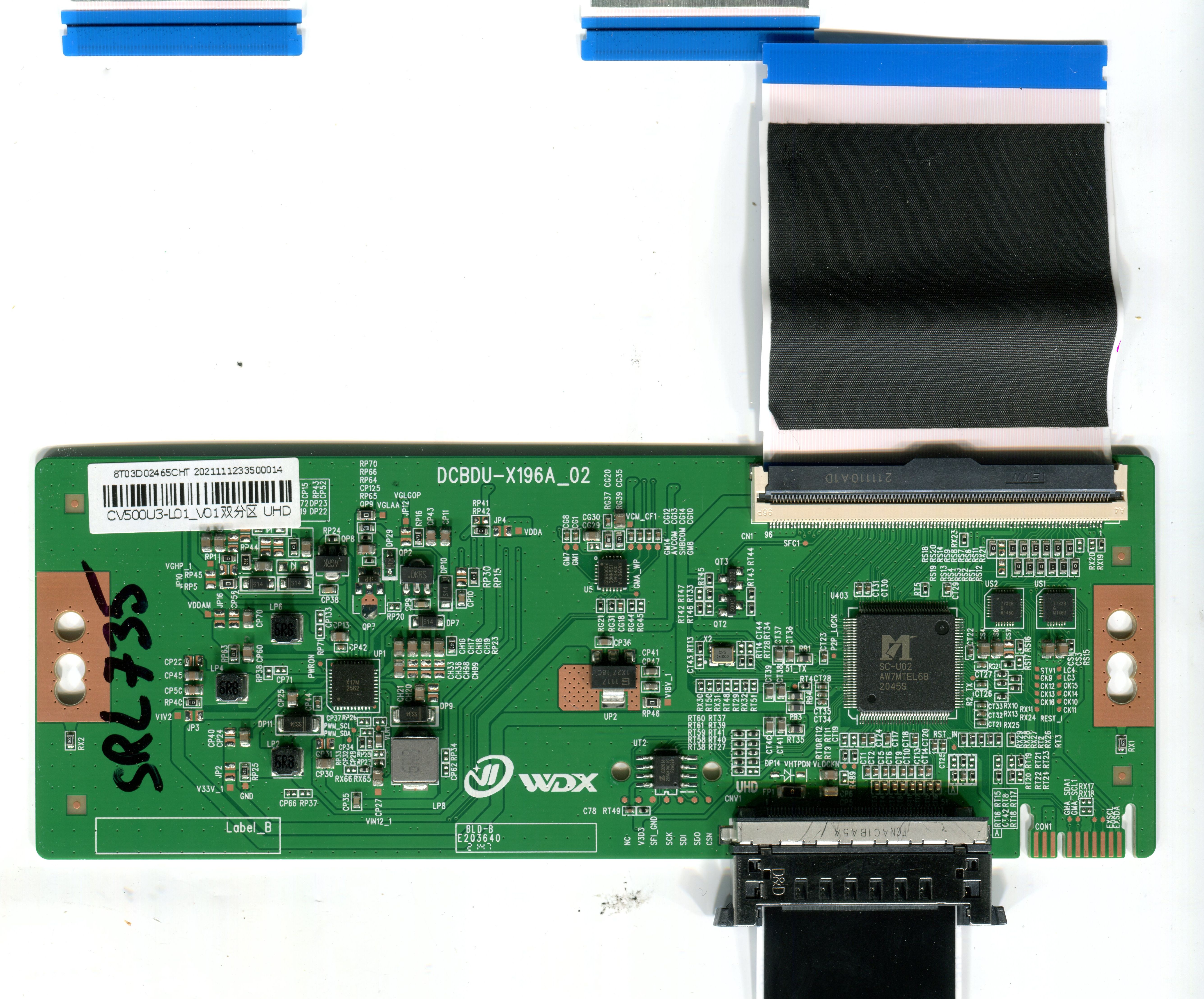 WDX DCBDU-X196A_02 = CV500U3-L01_V01 UHD - pozitia SRL734 SRL735 SRL736 PX318 PX515