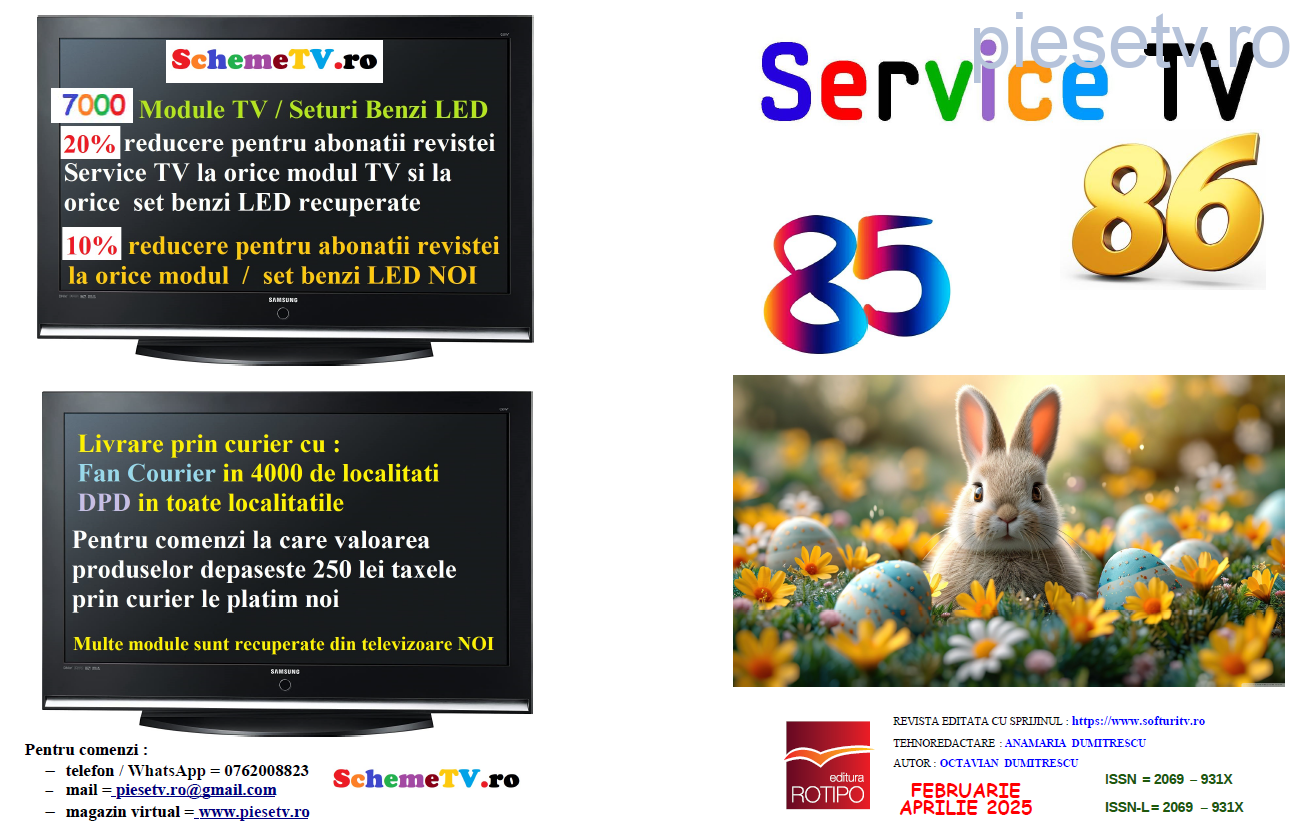                       SERVICE TV - Nr 85 / 86 - martie ~ aprilie 2025