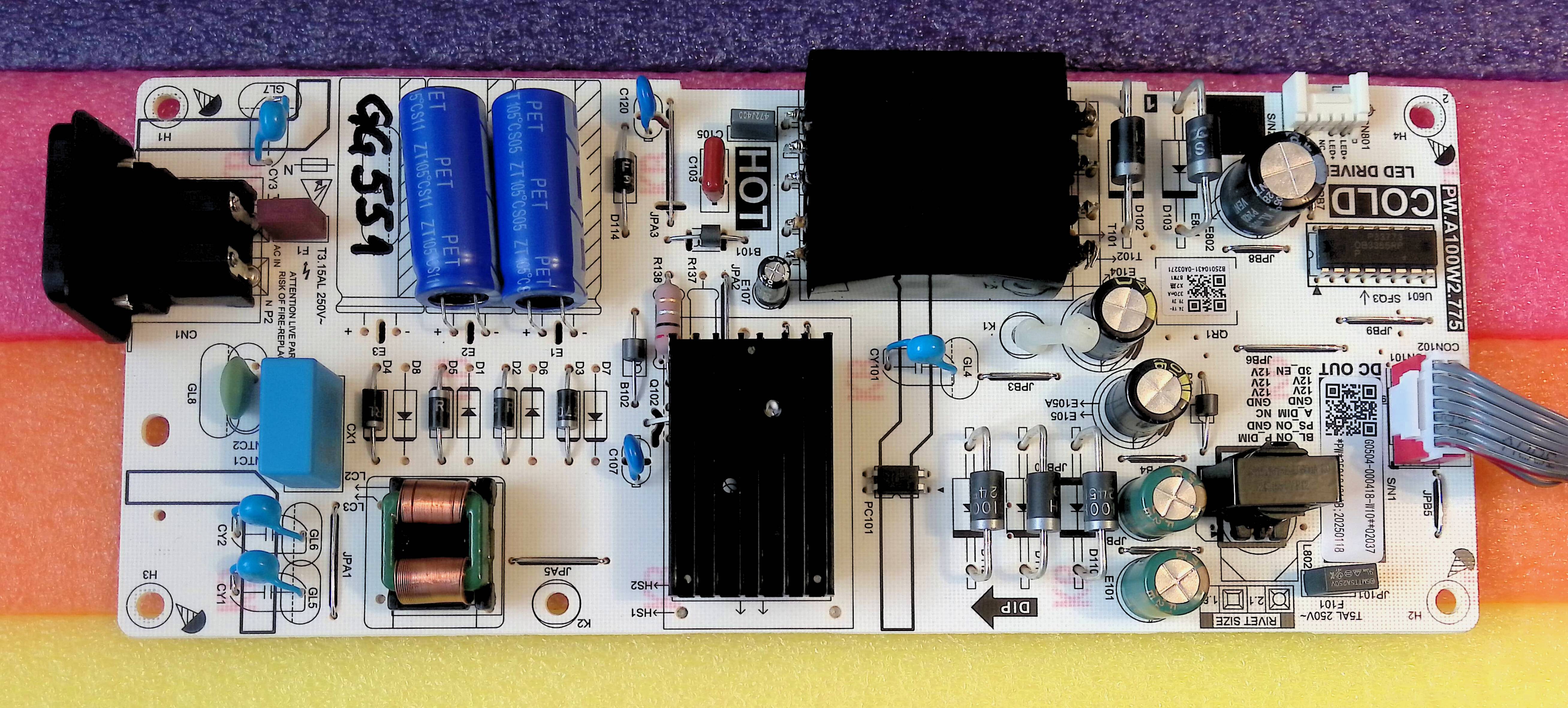 PW.A100W2.775 43" - pozitia GG551 GG902