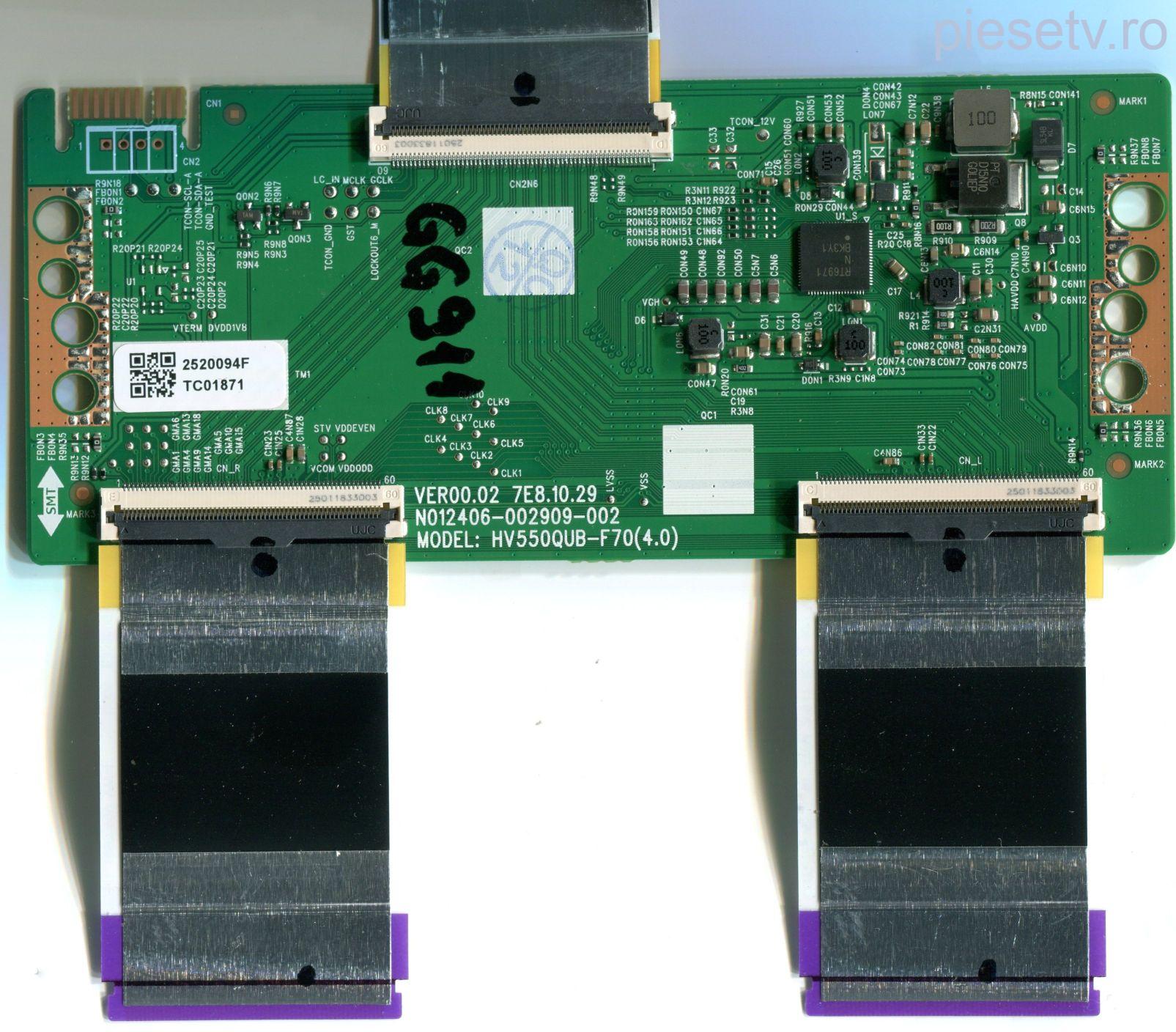 HV550QUB-F70(4.0) N012406-002909-002 VER00.02 7E8.10.29 - pozitia GG909 GG911