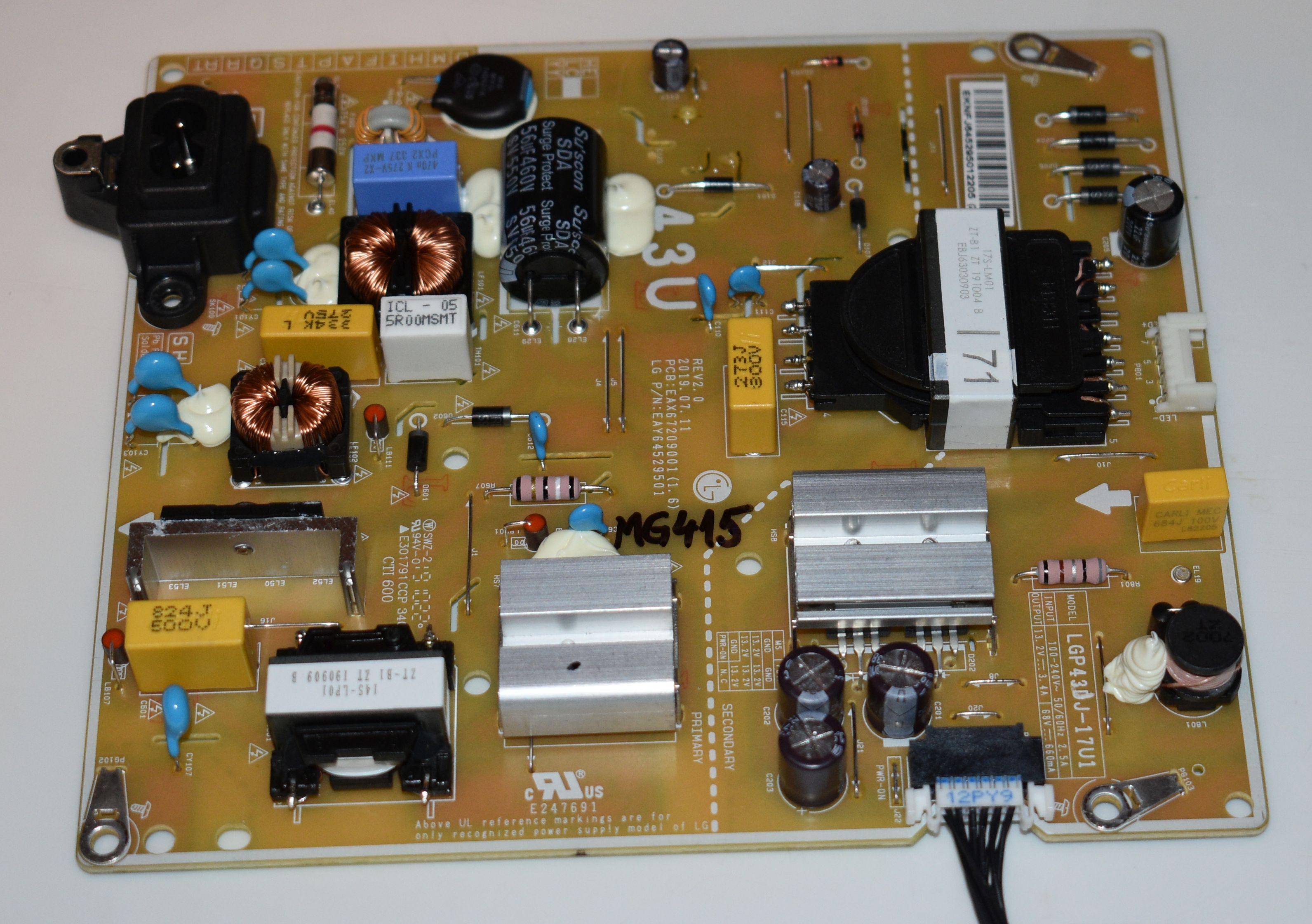 LGP43DJ-17U1 = EAX67209001 (1.6) = EAY64529501 - pozitia MG414 MG415 MG418 MG437 MG441 MG505