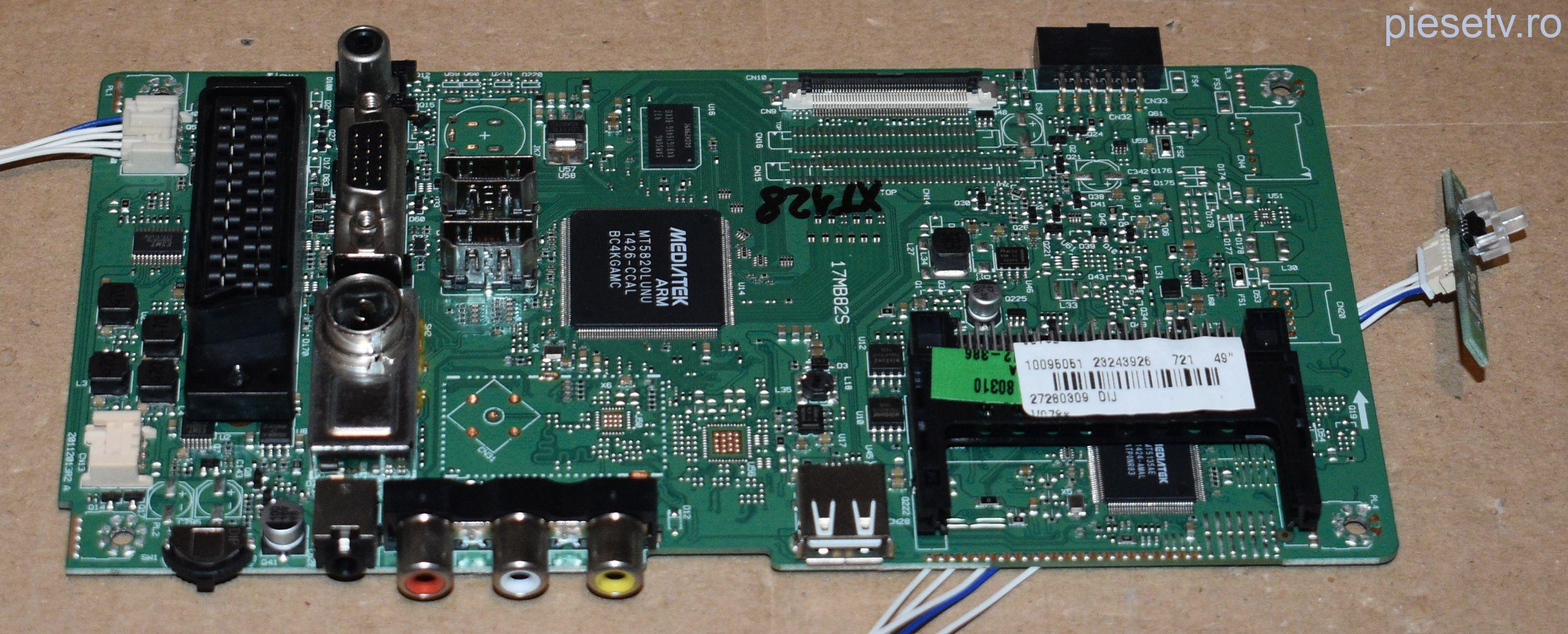 17MB82S - conector alimentare mic , conector LVDS FHD clapeta - pozitia XT123 XT126 XT147