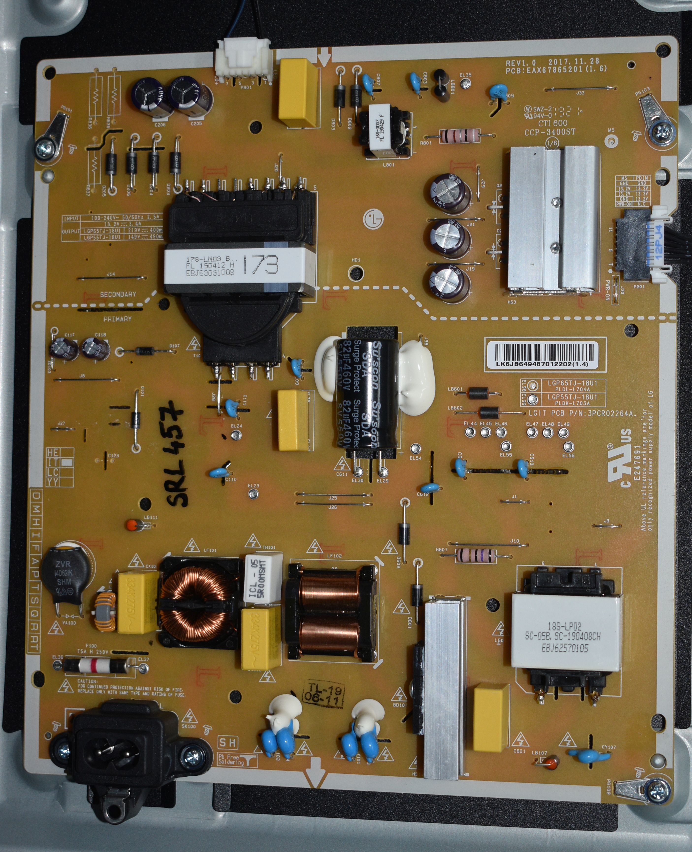 LGP55TJ-18U1 = PLDK-L703A = EAX67865201 (1.6) - pozitia SRL457